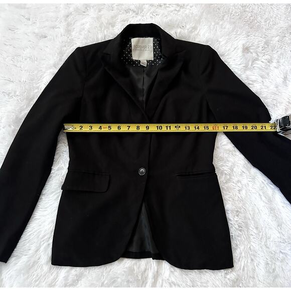 Forever 21 Essential Black Single Button Blazer Jacket Womens Small Career - Picture 8 of 12